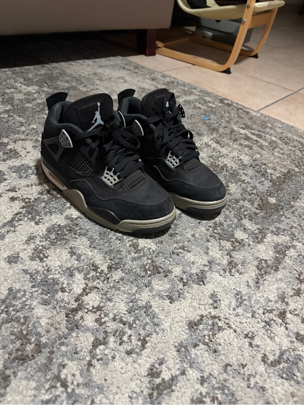 Jordan Black And Olive Green Retro High-Top Sneakers